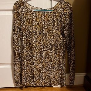Sheer leopard print top. Very good condition. Polyester/spandex